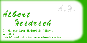 albert heidrich business card